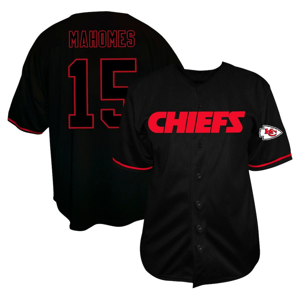 Kansas City Chiefs Fanatics Patrick Mahomes  Big & Tall Baseball Button-Up Shirt