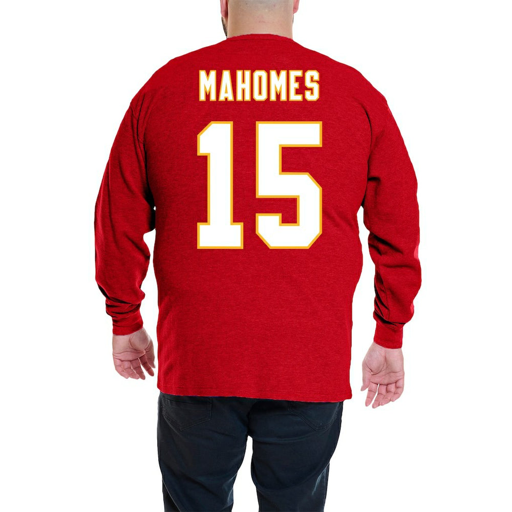 Kansas City Chiefs Fanatics Patrick Mahomes  Big & Tall Thermal Waffle Long Sleeve T-Shirt