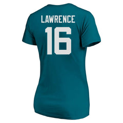 Jacksonville Jaguars  Trevor Lawrence  Women's Plus Size Fair Catch Name & Number Scoop Neck T-Shirt