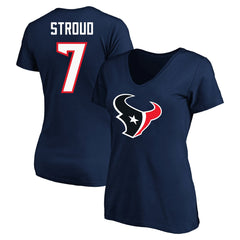 Houston Texans  C.J. Stroud  Women's Plus Size Fair Catch Name & Number Scoop Neck T-Shirt