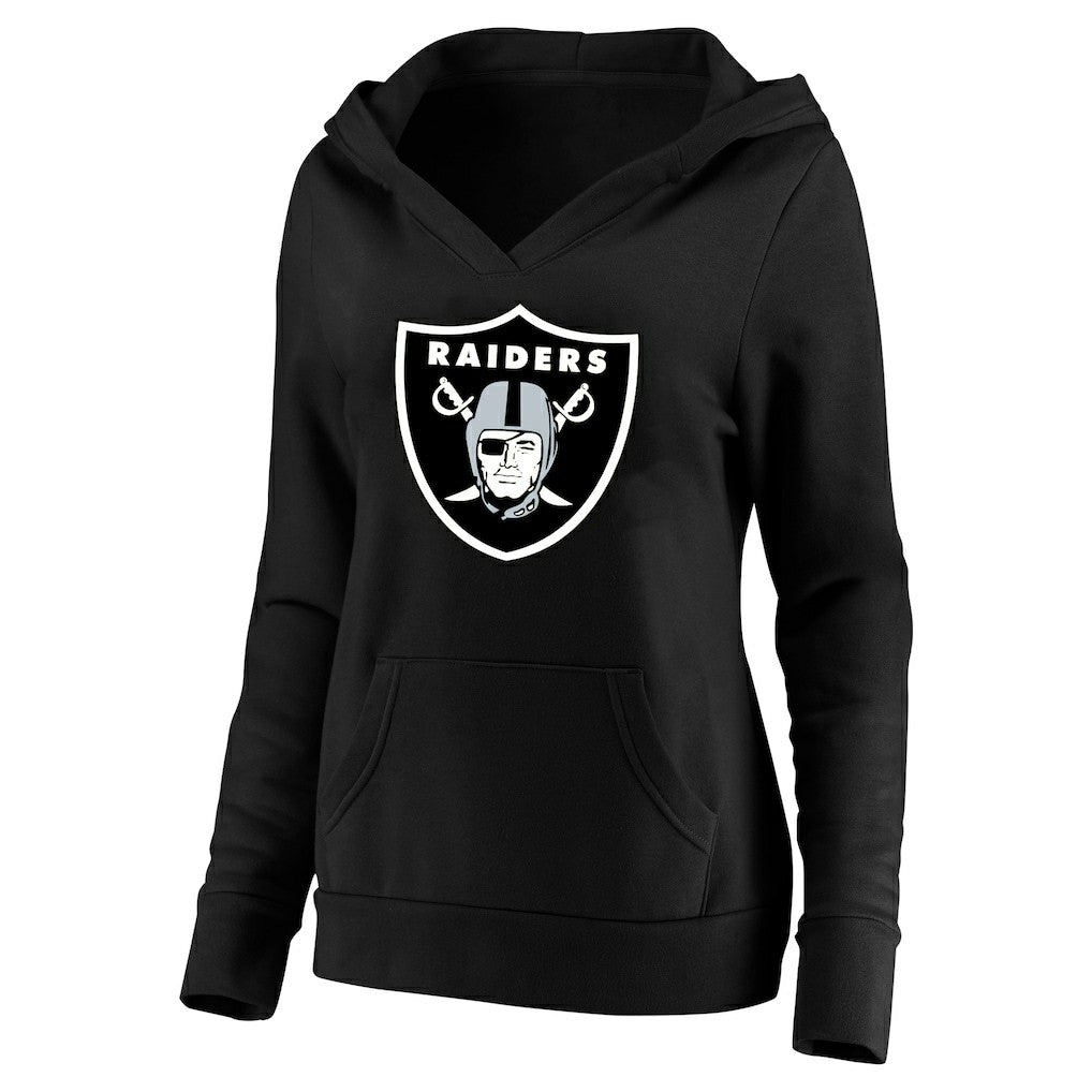 Las Vegas Raiders Fanatics Maxx Crosby  Women's Plus Size Player Name & Number V-Neck Pullover Hoodie