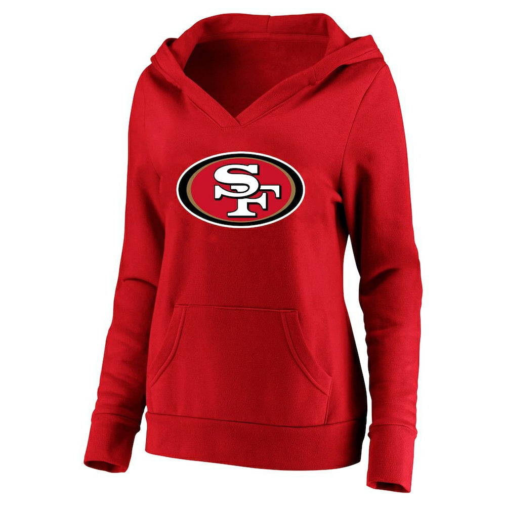 San Francisco 49ers Fanatics Christian McCaffrey  Women's Plus Size Player Name & Number V-Neck Pullover Hoodie