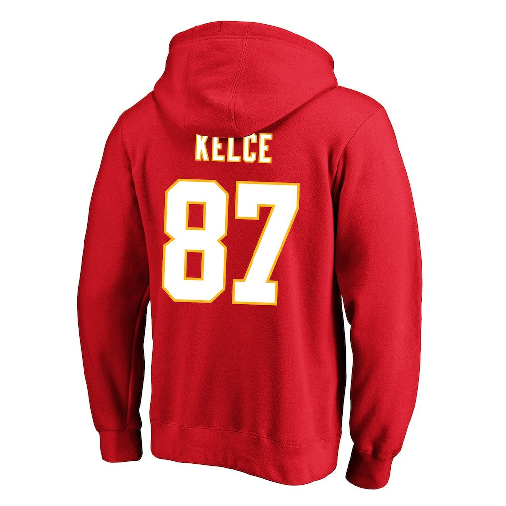 Kansas City Chiefs Fanatics Travis Kelce  Big & Tall Name & Number Fleece Pullover Hoodie