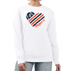Detroit Tigers G-III 4Her by Carl Banks Women's Heart Logo Fleece Pullover Sweatshirt | MLB Discount
