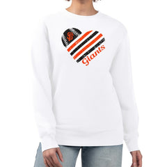 San Francisco Giants G-III 4Her by Carl Banks Women's Heart Logo Fleece Pullover Sweatshirt | MLB New