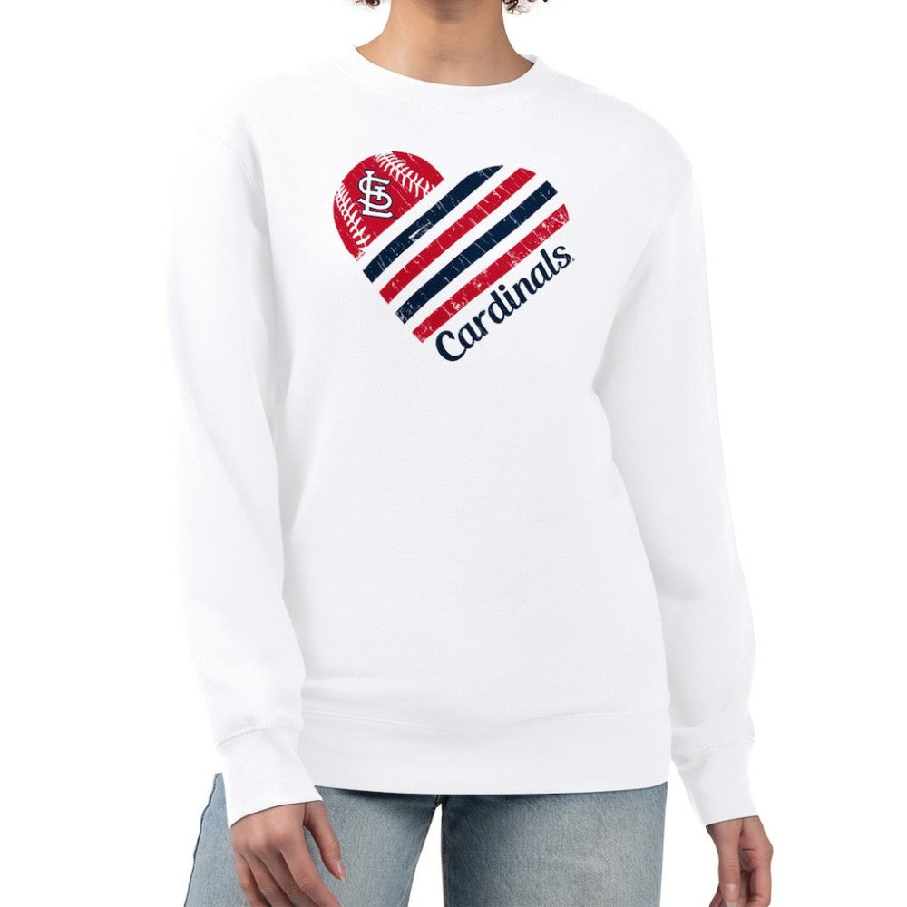 St. Louis Cardinals G-III 4Her by Carl Banks Women's Heart Logo Fleece Pullover Sweatshirt | MLB Sale