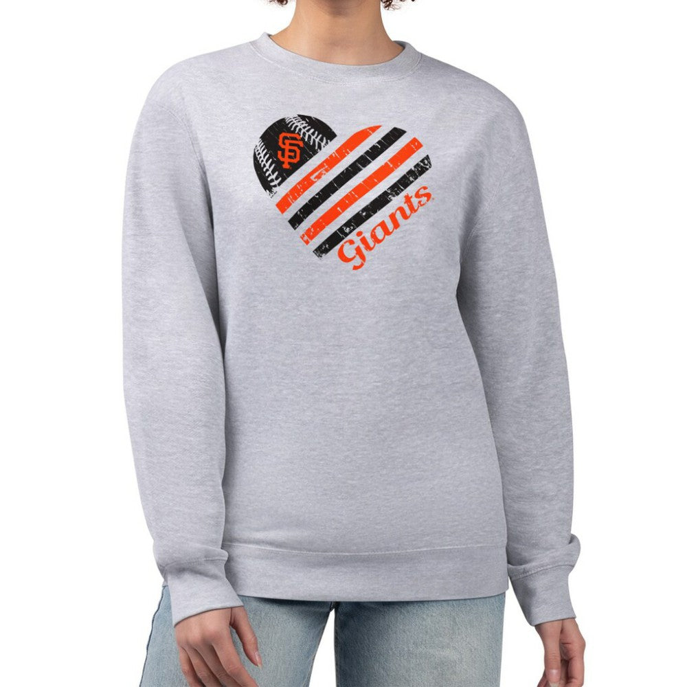 San Francisco Giants G-III 4Her by Carl Banks Women's Heart Logo Fleece Pullover Sweatshirt | MLB Outlet