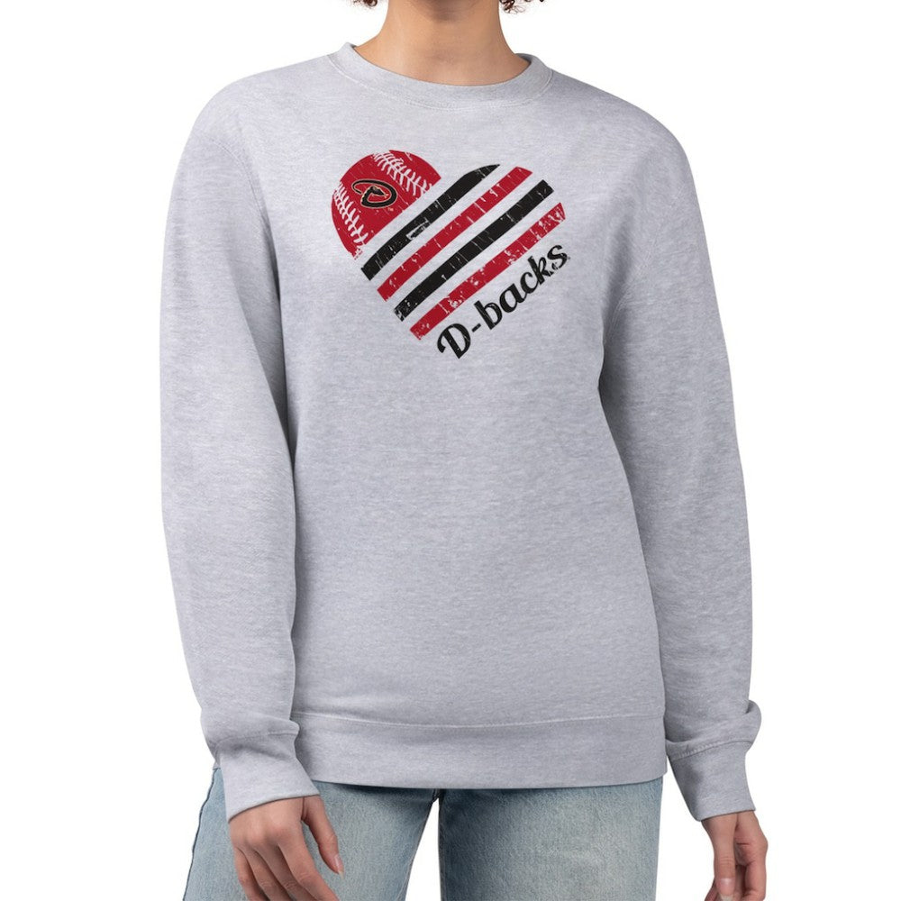 Arizona Diamondbacks G-III 4Her by Carl Banks Women's Heart Logo Fleece Pullover Sweatshirt | MLB Shop