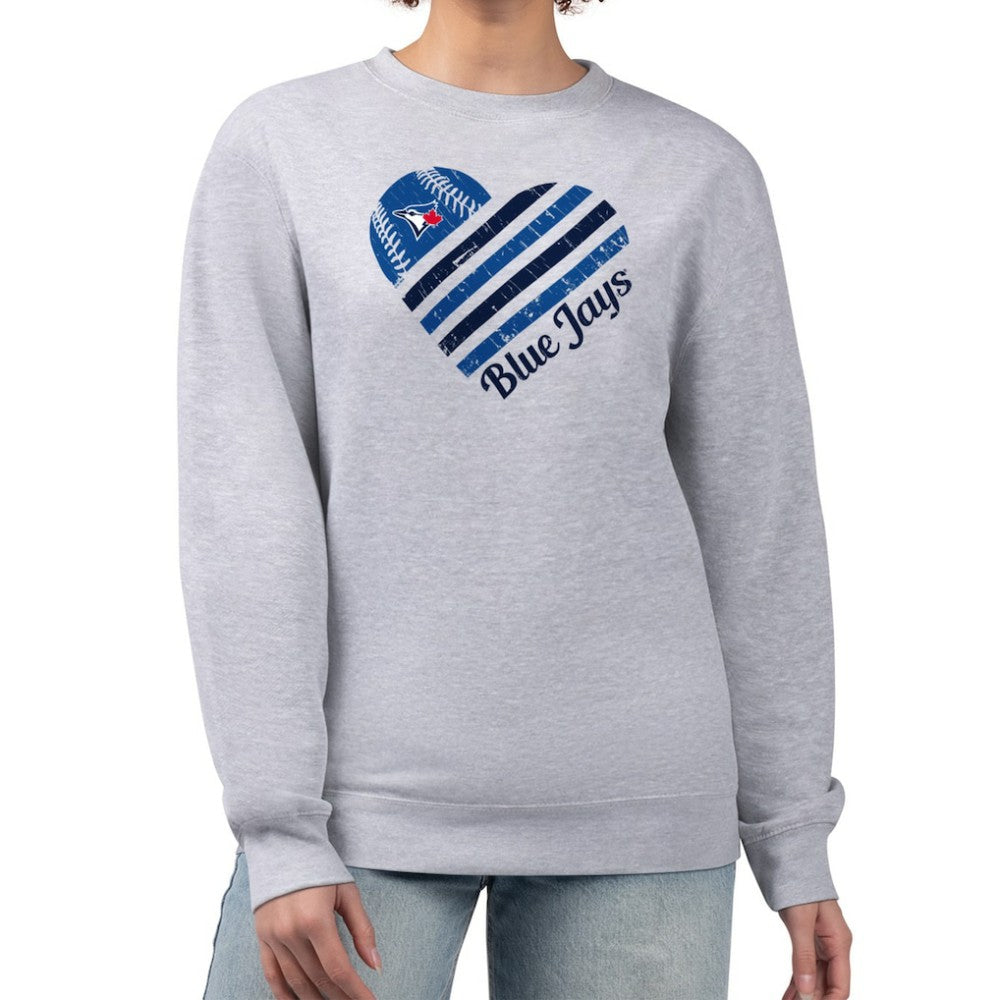 Toronto Blue Jays G-III 4Her by Carl Banks Women's Heart Logo Fleece Pullover Sweatshirt | MLB Sale