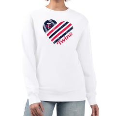 Minnesota Twins G-III 4Her by Carl Banks Women's Heart Logo Fleece Pullover Sweatshirt | MLB Shop