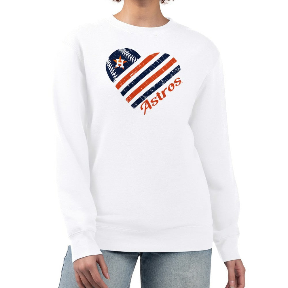 Houston Astros G-III 4Her by Carl Banks Women's Heart Logo Fleece Pullover Sweatshirt | MLB Sale