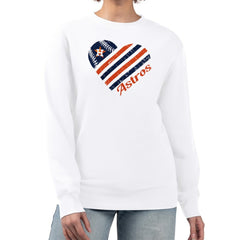 Houston Astros G-III 4Her by Carl Banks Women's Heart Logo Fleece Pullover Sweatshirt | MLB Sale
