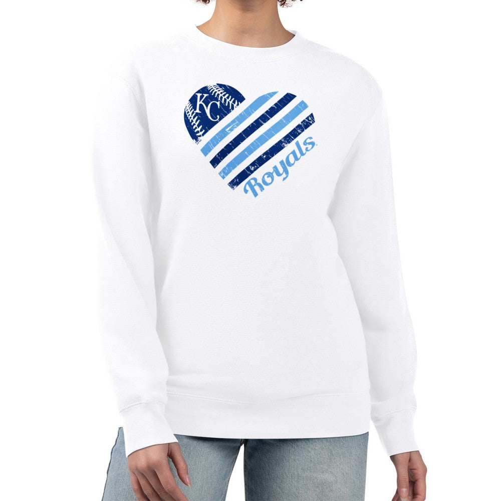 Kansas City Royals G-III 4Her by Carl Banks Women's Heart Logo Fleece Pullover Sweatshirt | MLB US