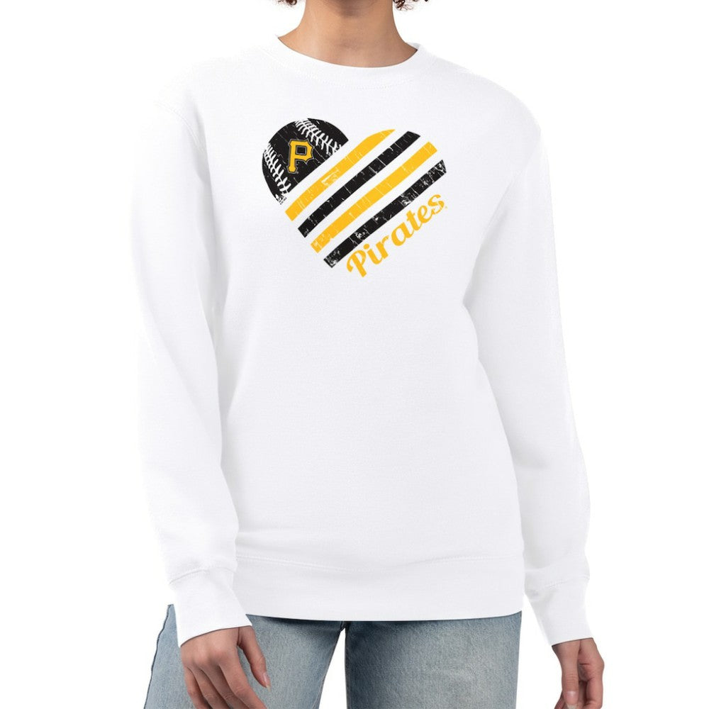 Pittsburgh Pirates G-III 4Her by Carl Banks Women's Heart Logo Fleece Pullover Sweatshirt | MLB Discount