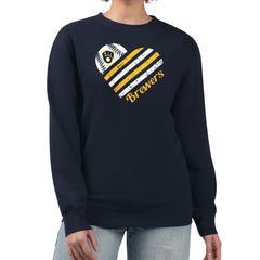 Milwaukee Brewers G-III 4Her by Carl Banks Women's Heart Logo Fleece Pullover Sweatshirt | MLB Online