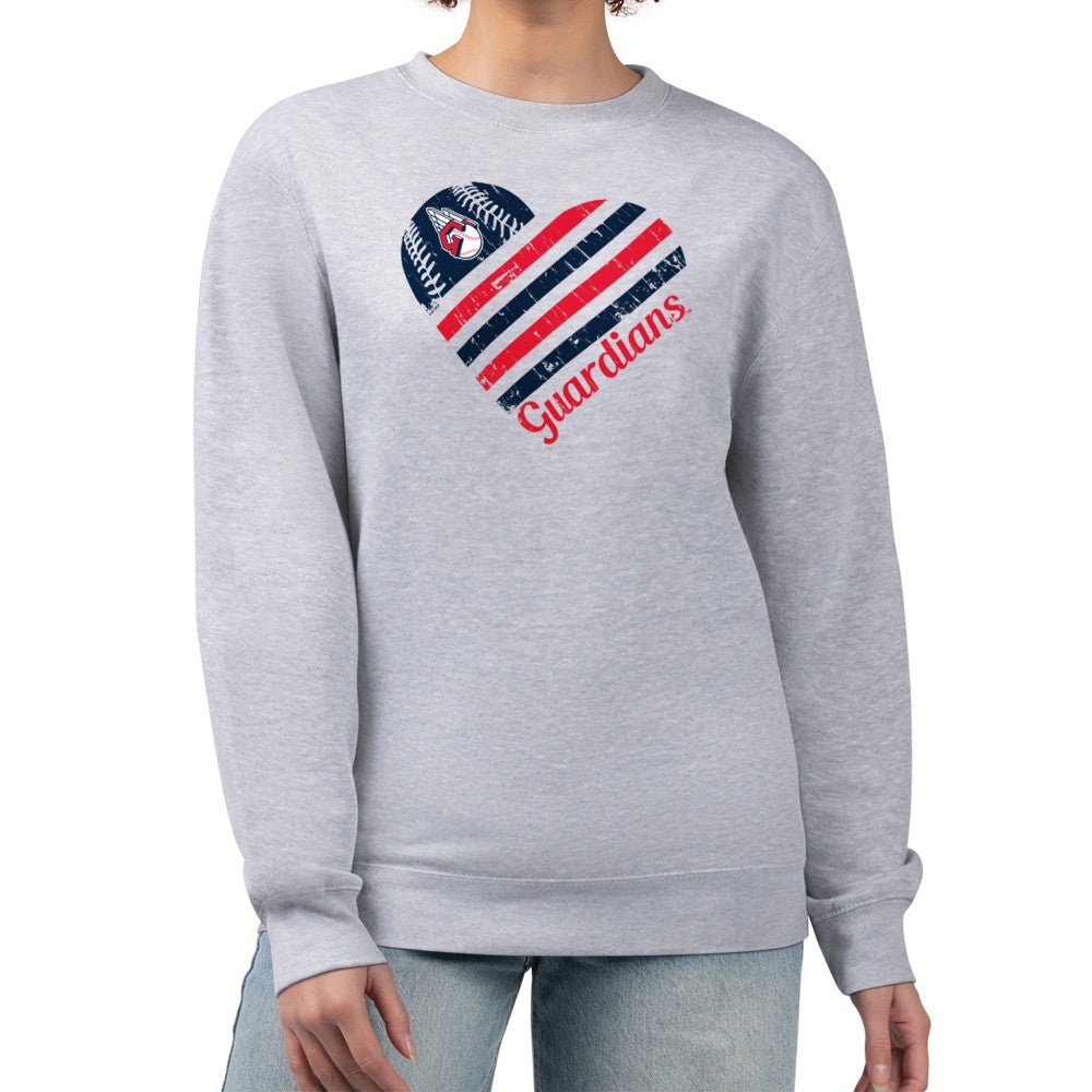 Cleveland Guardians G-III 4Her by Carl Banks Women's Heart Logo Fleece Pullover Sweatshirt | MLB Online