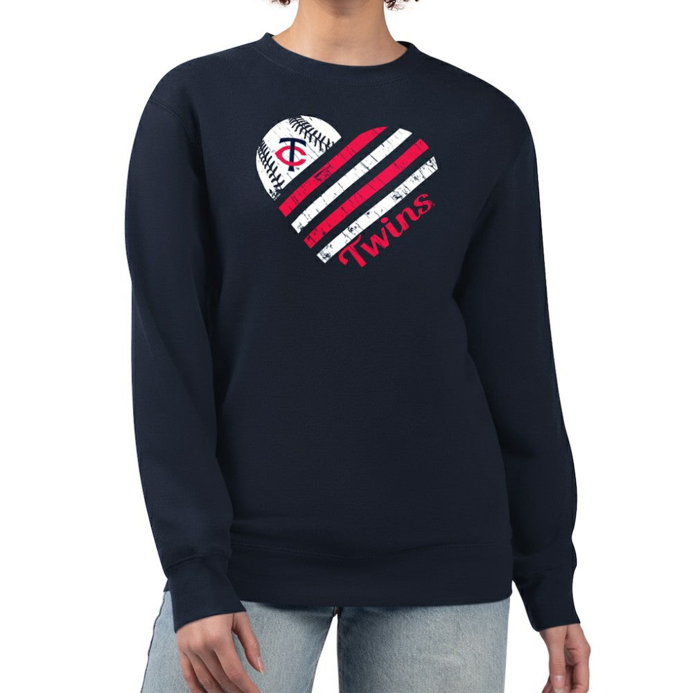 Minnesota Twins G-III 4Her by Carl Banks Women's Heart Logo Fleece Pullover Sweatshirt | MLB US