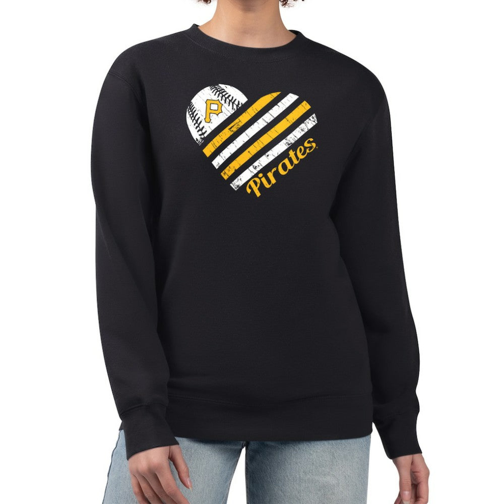 Pittsburgh Pirates G-III 4Her by Carl Banks Women's Heart Logo Fleece Pullover Sweatshirt | MLB Near me