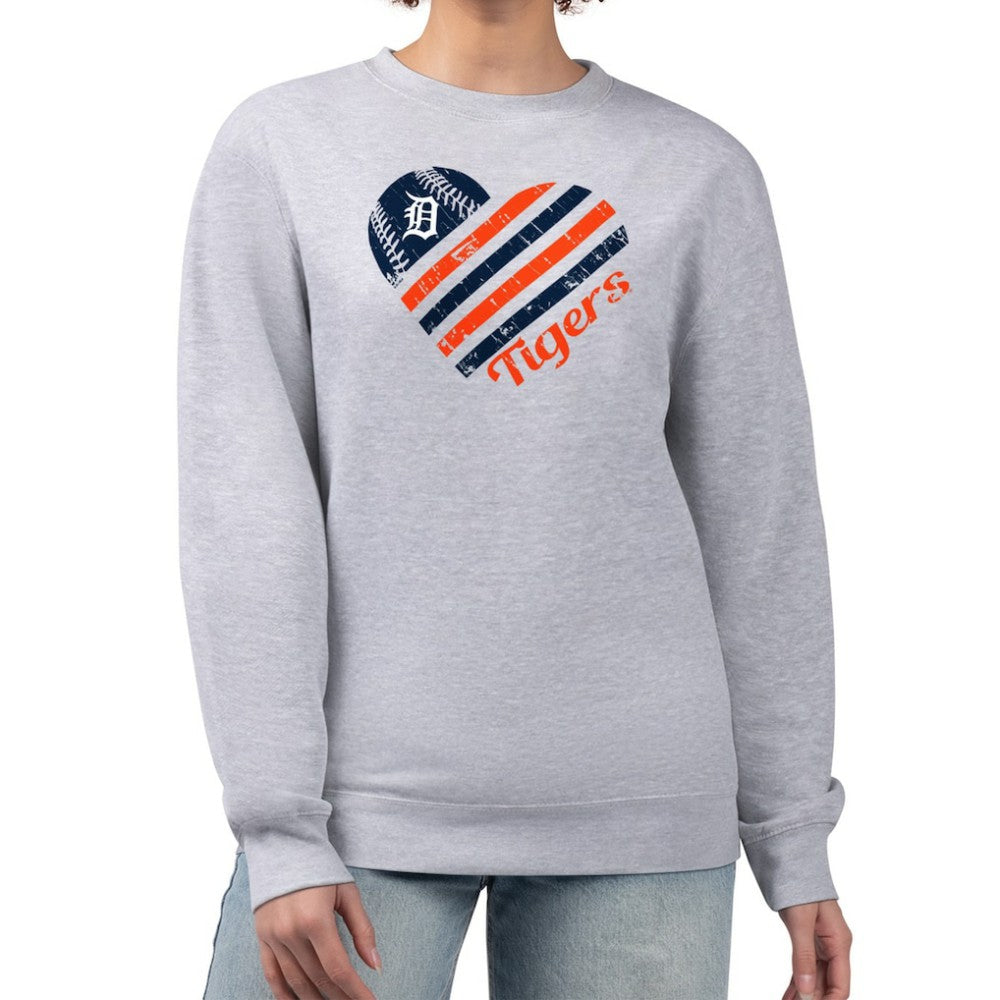 Detroit Tigers G-III 4Her by Carl Banks Women's Heart Logo Fleece Pullover Sweatshirt | MLB Online