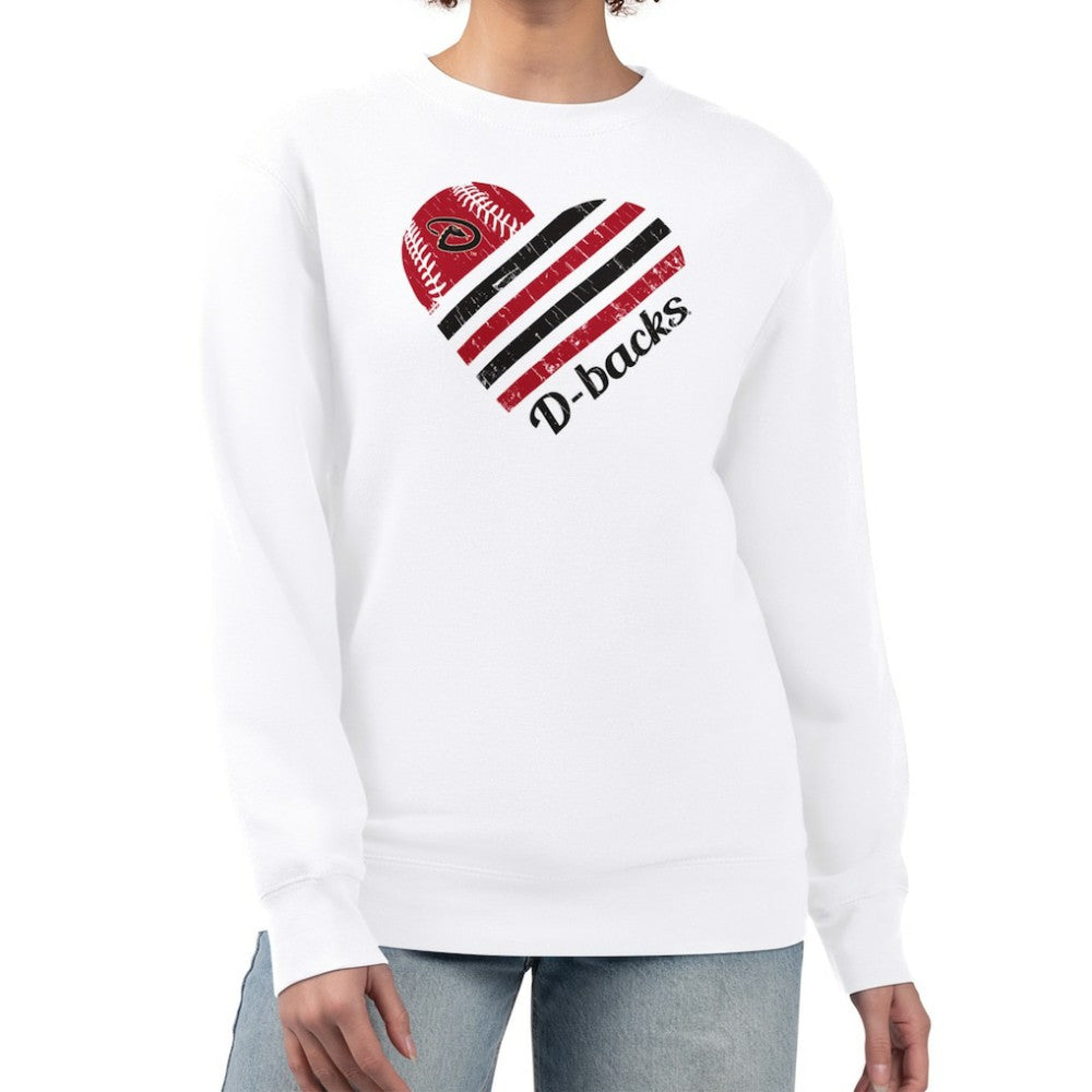 Arizona Diamondbacks G-III 4Her by Carl Banks Women's Heart Logo Fleece Pullover Sweatshirt | MLB Shop
