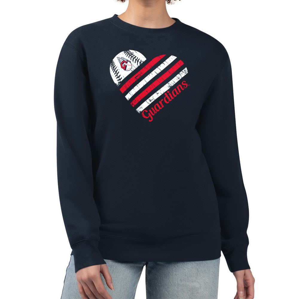 Cleveland Guardians G-III 4Her by Carl Banks Women's Heart Logo Fleece Pullover Sweatshirt | MLB On Sale