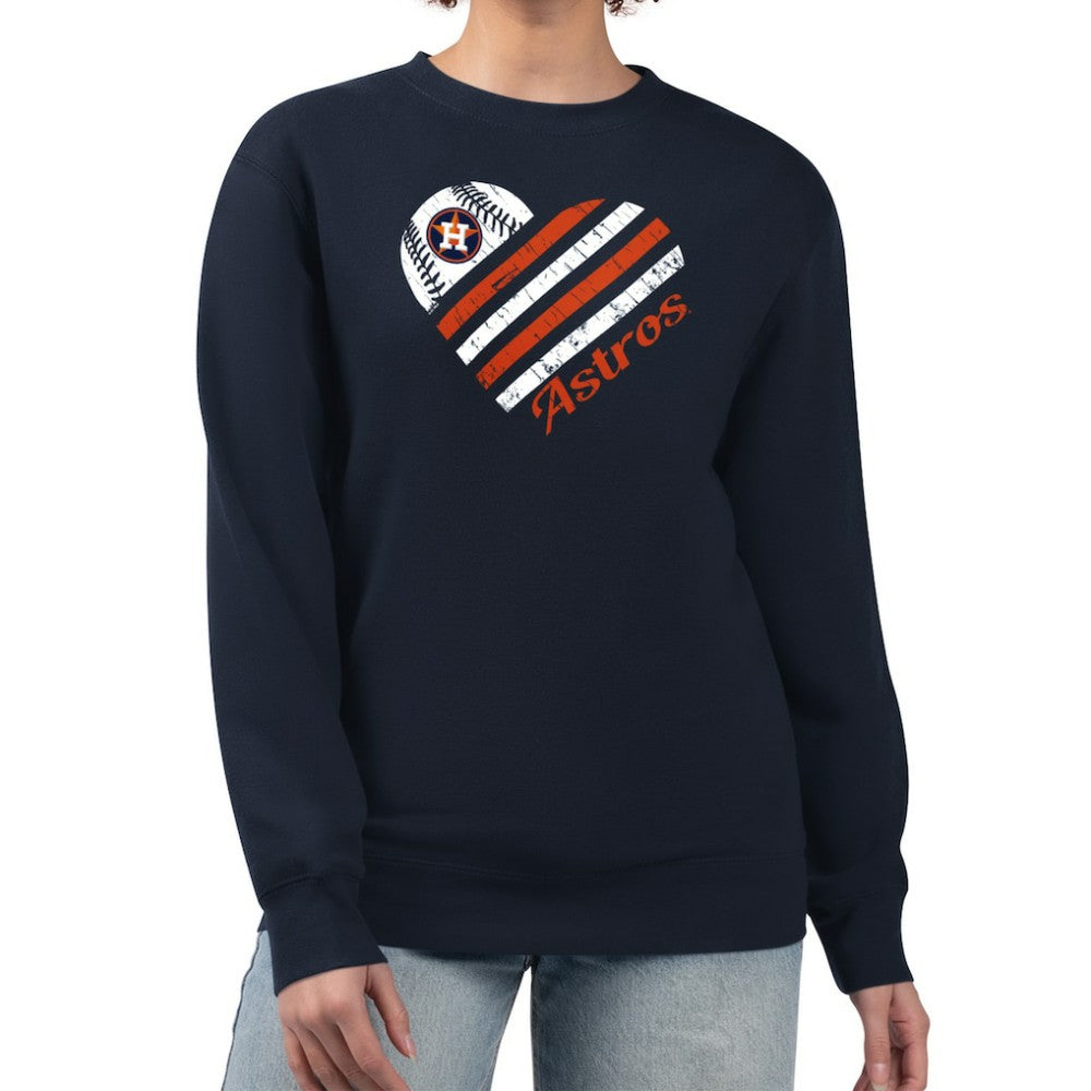 Houston Astros G-III 4Her by Carl Banks Women's Heart Logo Fleece Pullover Sweatshirt | MLB Sale