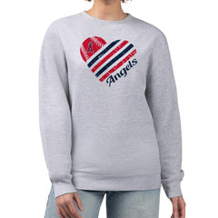 Los Angeles Angels G-III 4Her by Carl Banks Women's Heart Logo Fleece Pullover Sweatshirt | MLB For sale