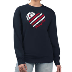Los Angeles Angels G-III 4Her by Carl Banks Women's Heart Logo Fleece Pullover Sweatshirt | MLB For sale