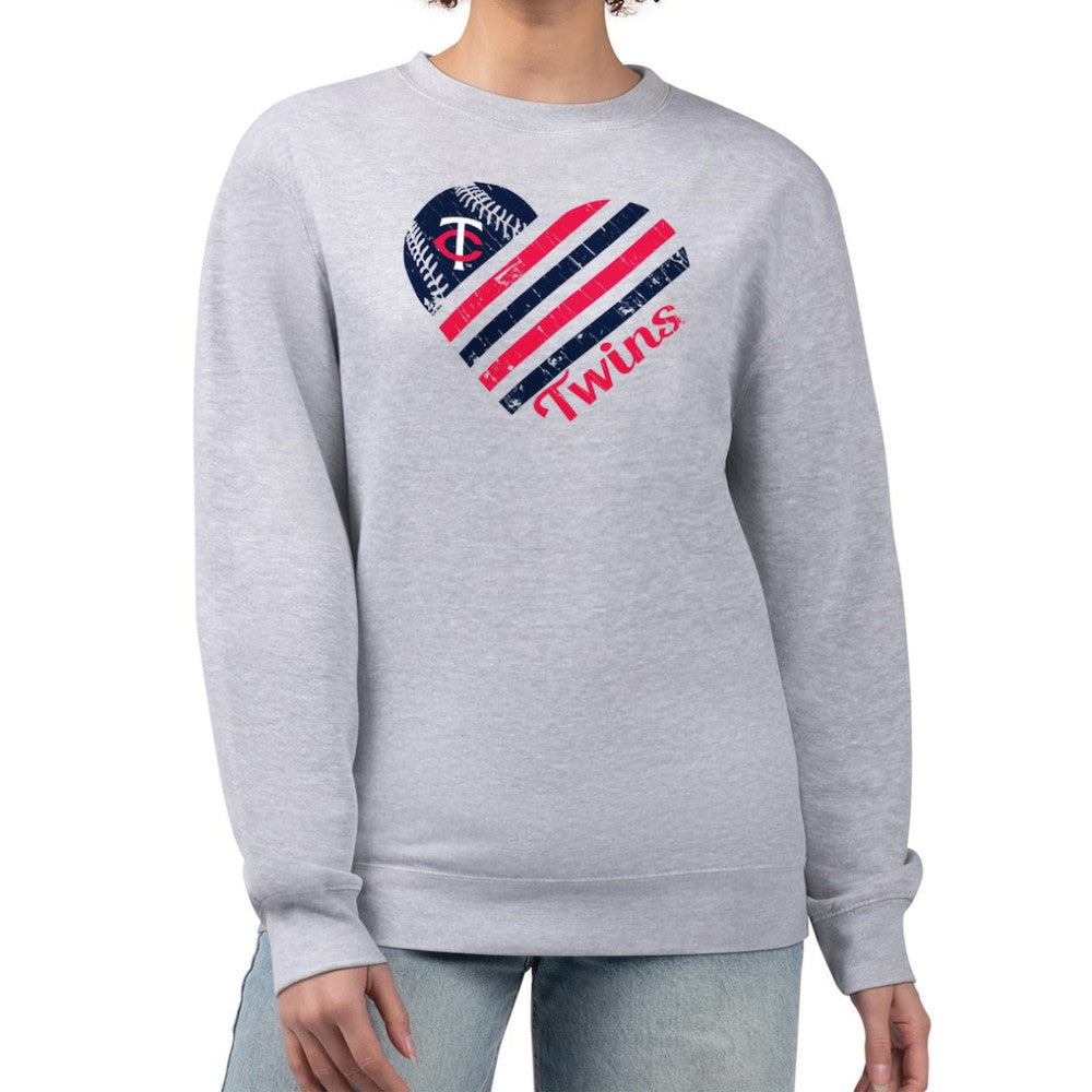 Minnesota Twins G-III 4Her by Carl Banks Women's Heart Logo Fleece Pullover Sweatshirt | MLB For sale