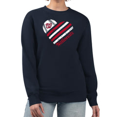 Washington Nationals G-III 4Her by Carl Banks Women's Heart Logo Fleece Pullover Sweatshirt | MLB Outlet