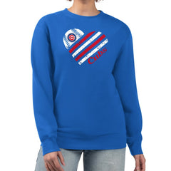 Chicago Cubs G-III 4Her by Carl Banks Women's Heart Logo Fleece Pullover Sweatshirt | MLB On Sale