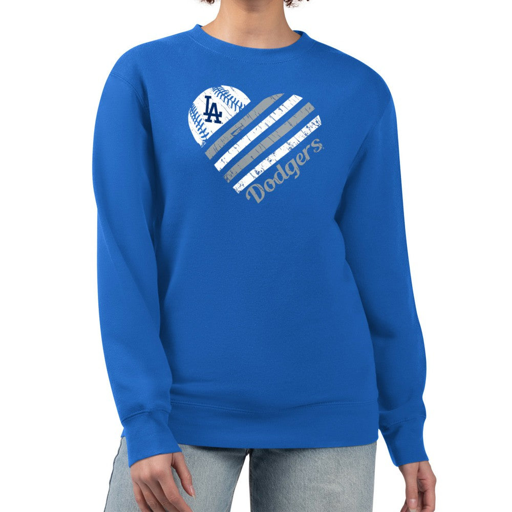 Los Angeles Dodgers G-III 4Her by Carl Banks Women's Heart Logo Fleece Pullover Sweatshirt | MLB Online