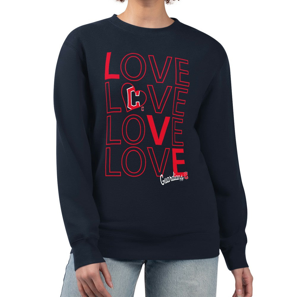 Cleveland Guardians G-III 4Her by Carl Banks Women's Love Team Logo Fleece Pullover Sweatshirt | MLB Shop