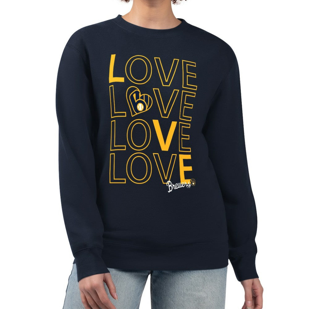 Milwaukee Brewers G-III 4Her by Carl Banks Women's Love Team Logo Fleece Pullover Sweatshirt | MLB On Sale