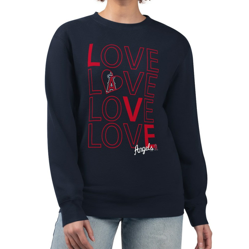 Los Angeles Angels G-III 4Her by Carl Banks Women's Love Team Logo Fleece Pullover Sweatshirt | MLB Sale