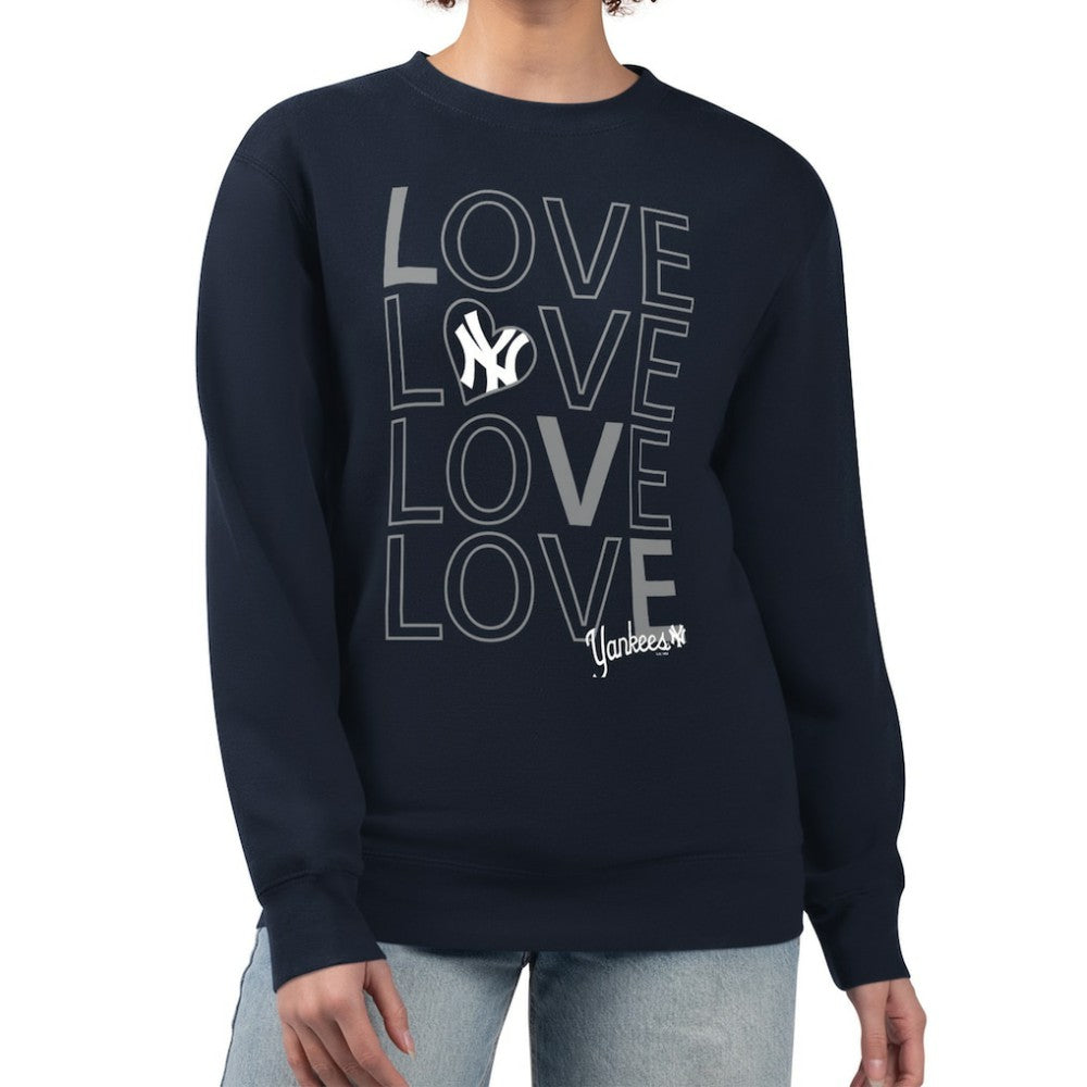 New York Yankees G-III 4Her by Carl Banks Women's Love Team Logo Fleece Pullover Sweatshirt | MLB For sale
