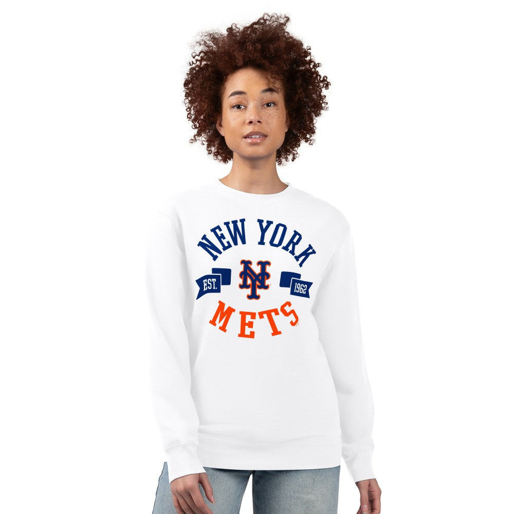 New York Mets G-III 4Her by Carl Banks Women's Team Logo Fleece Pullover Sweatshirt | MLB For sale