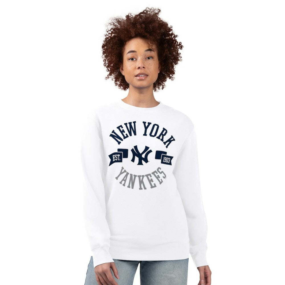 New York Yankees G-III 4Her by Carl Banks Women's Team Logo Fleece Pullover Sweatshirt | MLB Discount