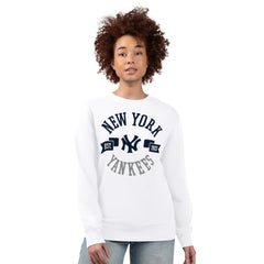 New York Yankees G-III 4Her by Carl Banks Women's Team Logo Fleece Pullover Sweatshirt | MLB Discount