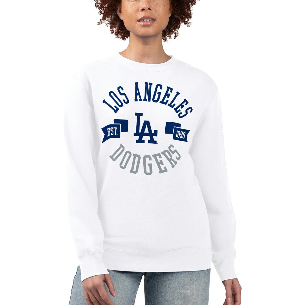 Los Angeles Dodgers G-III 4Her by Carl Banks Women's Team Logo Fleece Pullover Sweatshirt | MLB New