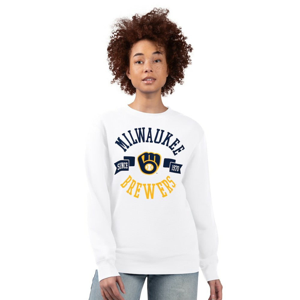 Milwaukee Brewers G-III 4Her by Carl Banks Women's Team Logo Fleece Pullover Sweatshirt | MLB On Sale