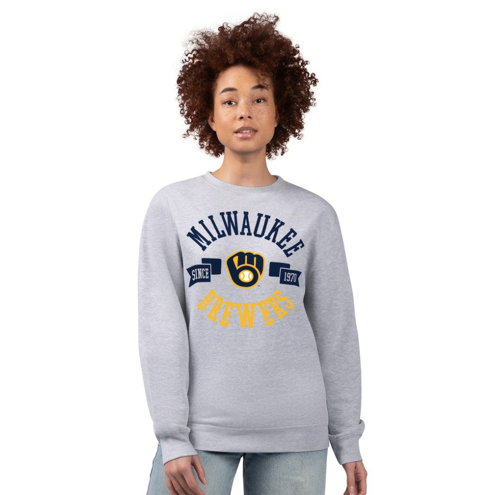 Milwaukee Brewers G-III 4Her by Carl Banks Women's Team Logo Fleece Pullover Sweatshirt | MLB Discount