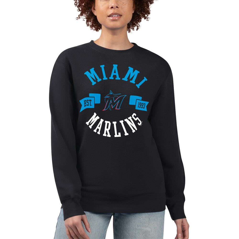Miami Marlins G-III 4Her by Carl Banks Women's Team Logo Fleece Pullover Sweatshirt | MLB Discount