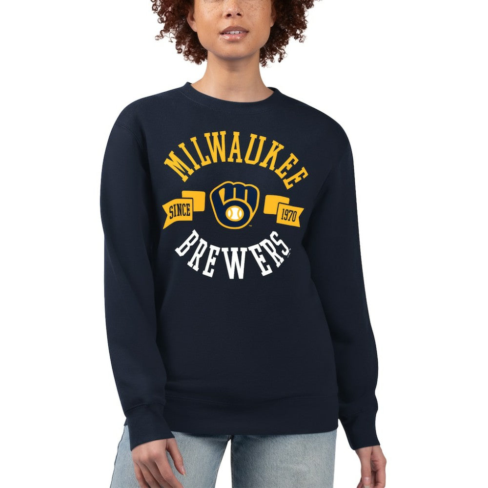 Milwaukee Brewers G-III 4Her by Carl Banks Women's Team Logo Fleece Pullover Sweatshirt | MLB Shop