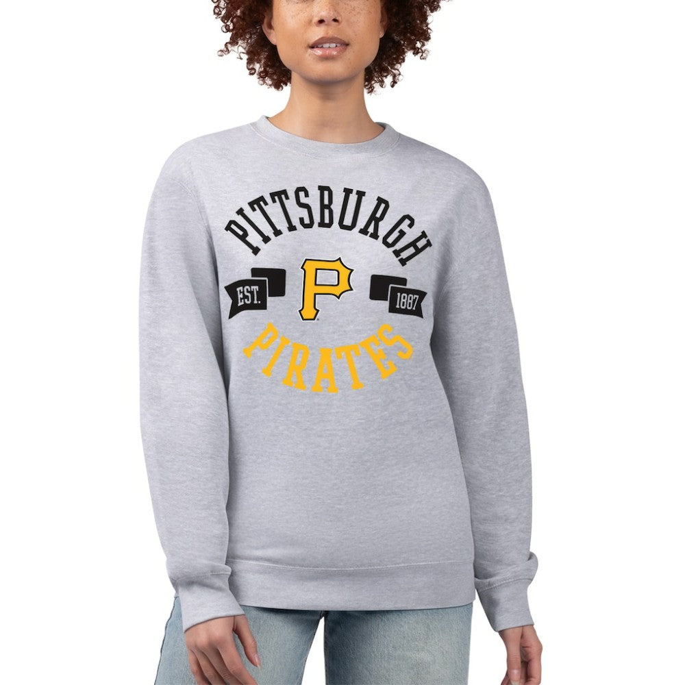 Pittsburgh Pirates G-III 4Her by Carl Banks Women's Team Logo Fleece Pullover Sweatshirt | MLB New