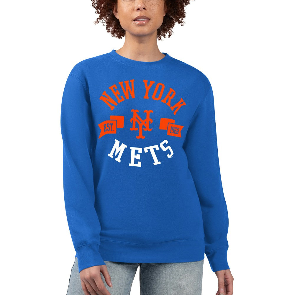 New York Mets G-III 4Her by Carl Banks Women's Team Logo Fleece Pullover Sweatshirt | MLB On Sale