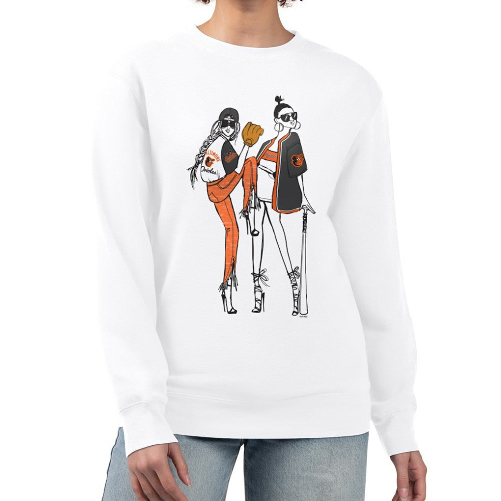Baltimore Orioles G-III 4Her by Carl Banks Women's Baseball Girls Fleece Pullover Sweatshirt | MLB New