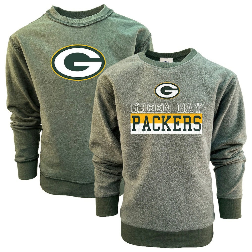 Green Bay Packers  Wes & Willy Youth Reversible Fleece Pullover Sweatshirt
