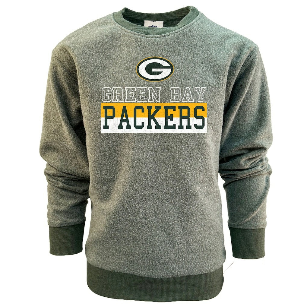 Green Bay Packers  Wes & Willy Youth Reversible Fleece Pullover Sweatshirt