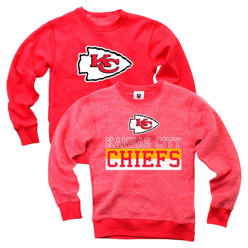 Kansas City Chiefs  Wes & Willy Youth Reversible Fleece Pullover Sweatshirt